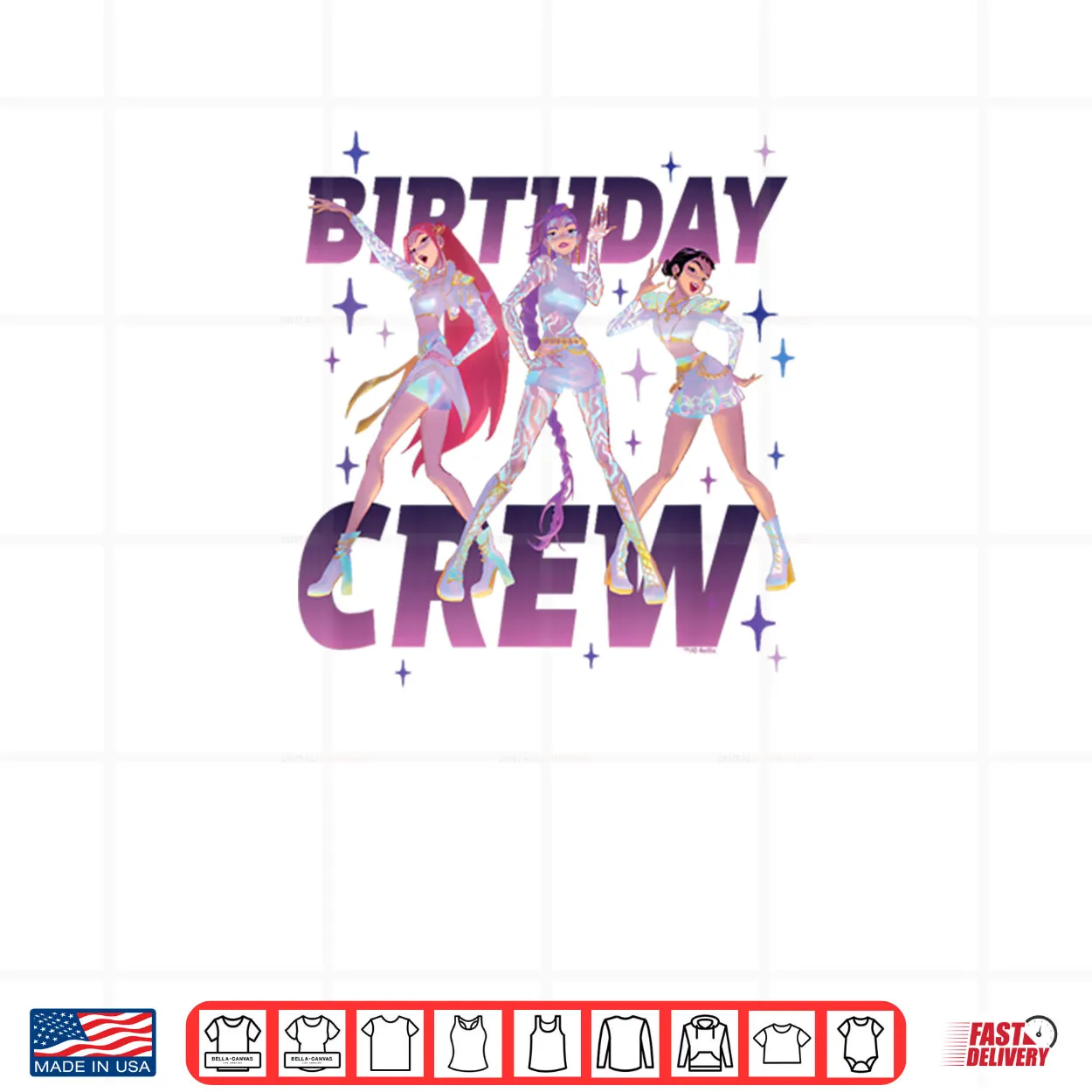 Kpop Demon HUNTRIX Birthday Crew Shirt Kpop Demon HUNTRIX Birthday Crew Shirt