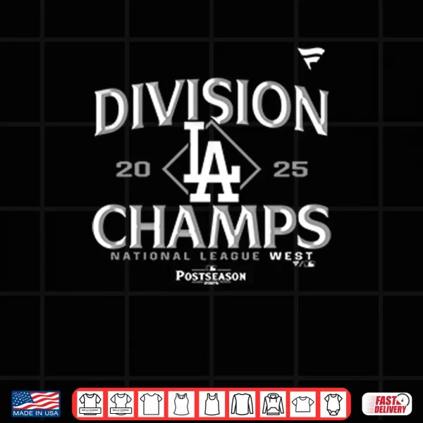 Design LA Dodgers NL West Division Champions 2025 Shirt