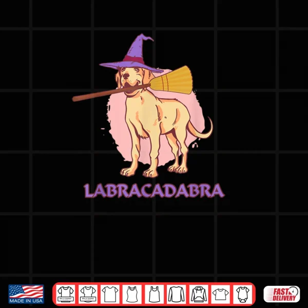 Design Labrador Golden Retriever Witch Broom Halloween Dog Owner Shirt