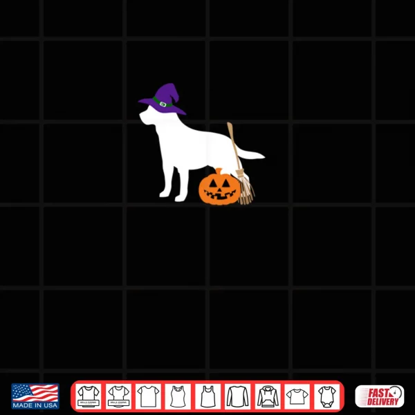 Design Labrador Retriever Halloween Dog Wearing Witch Hat Shirt