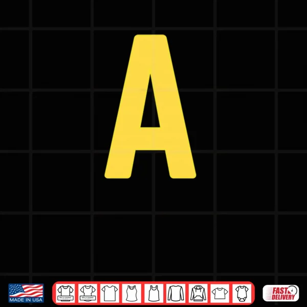 Design Letter A Yellow On Red Halloween Costume Party Shirt