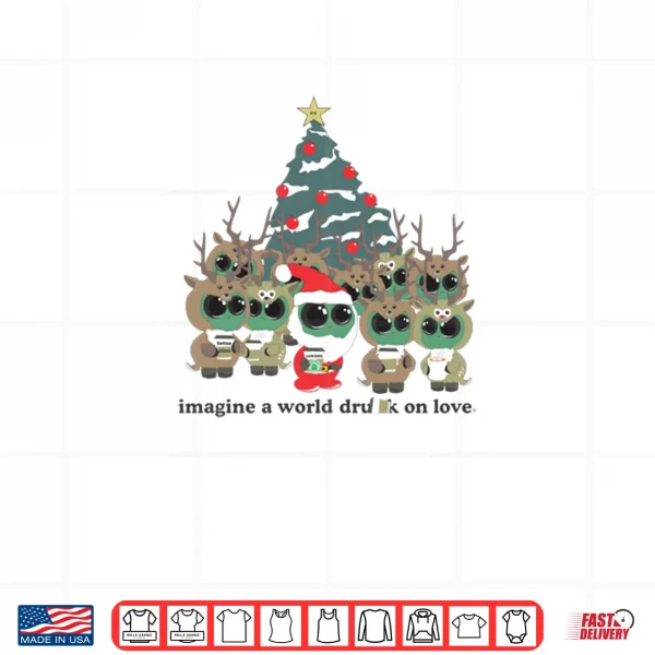 Design Lotus Alien Christmas Party Black White Shirt