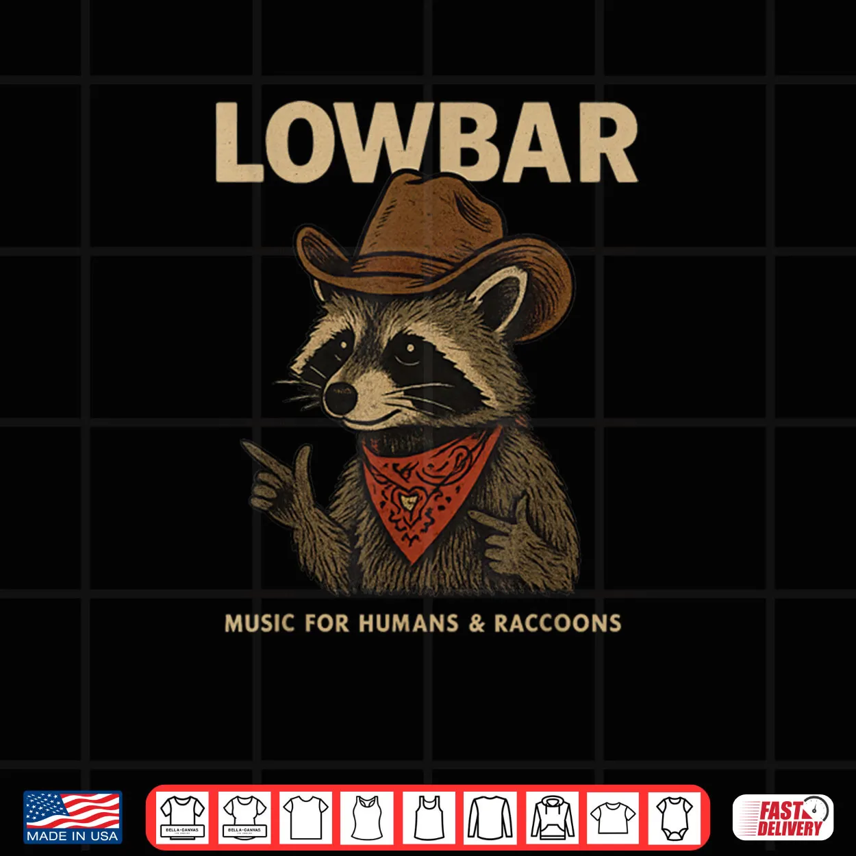 Lowbar Fingergun Raccoon Shirt Lowbar Fingergun Raccoon Shirt