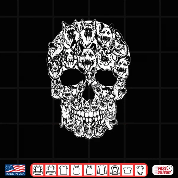 Design Matching Family German Shepherd Dog Skull Costume Halloween Shirt