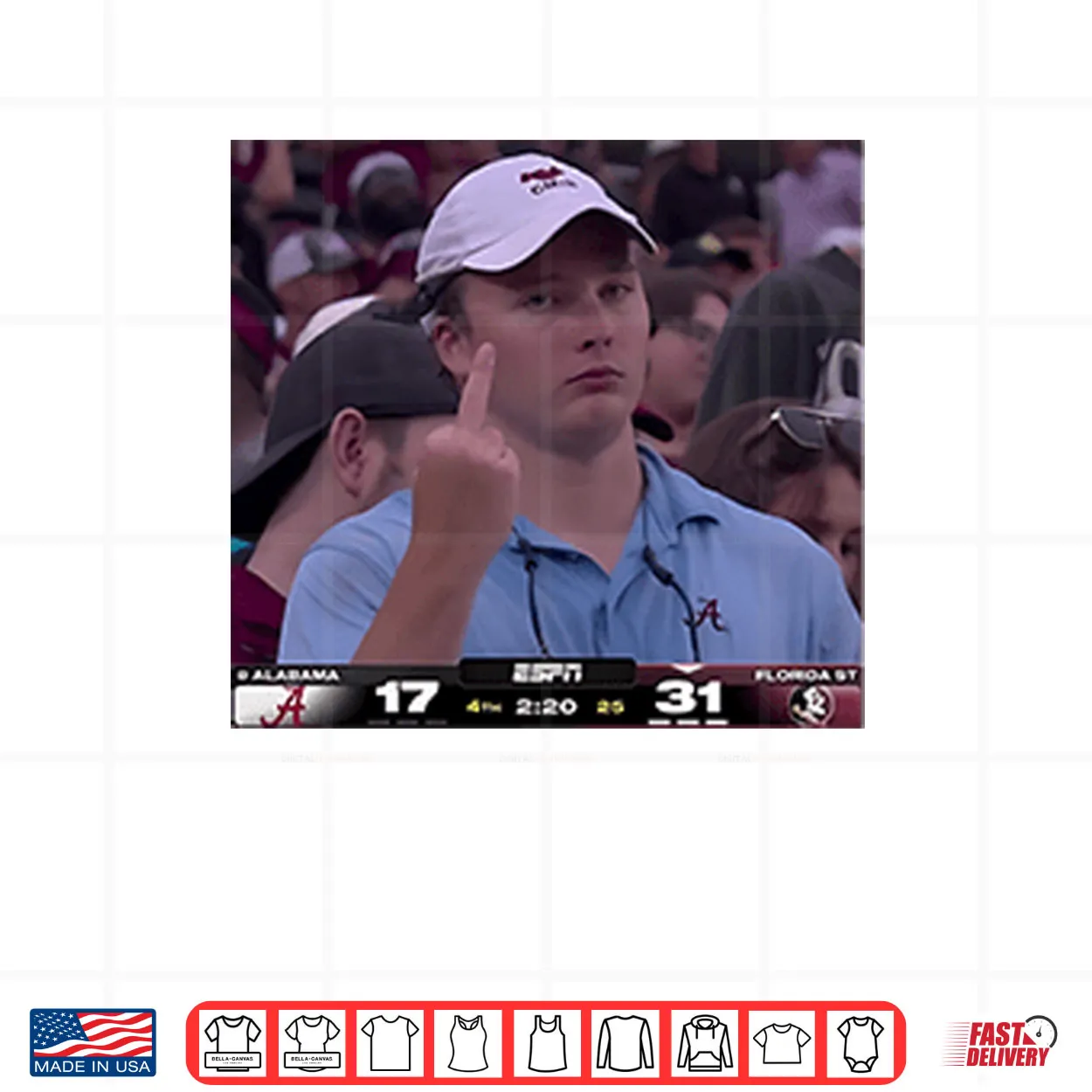 Middle Finger Alabama Fan Viral Meme Shirt Middle Finger Alabama Fan Viral Meme Shirt