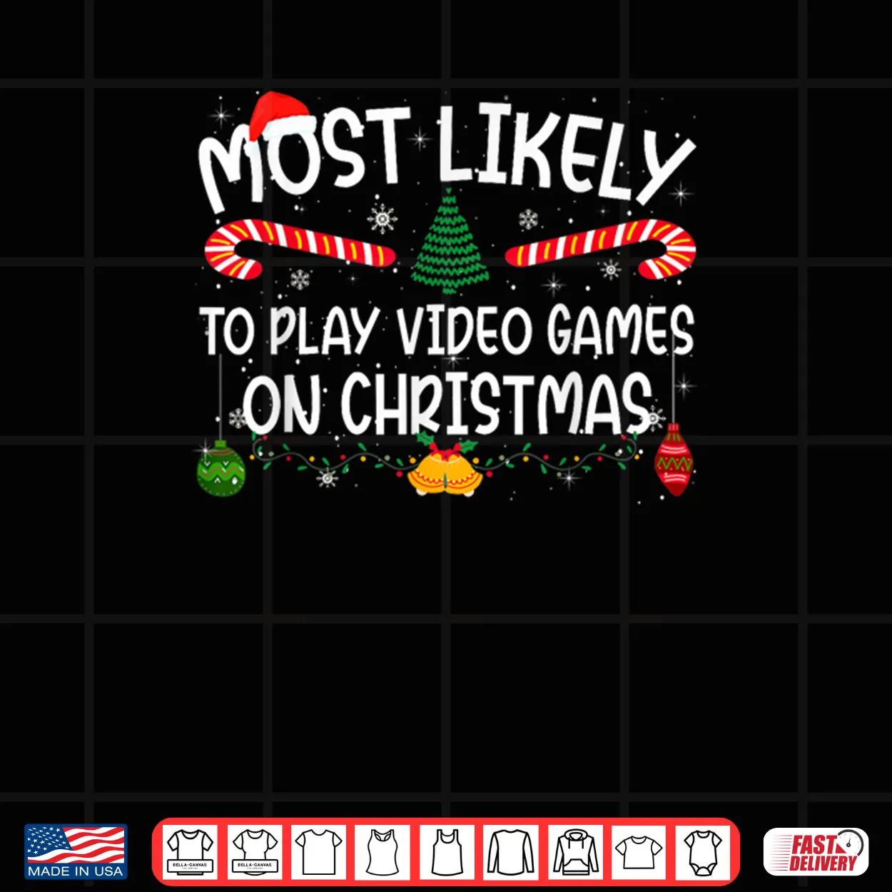 Most Likely to Play Video Games On Christmas Family Matching Shirt Most Likely to Play Video Games On Christmas Family Matching Shirt