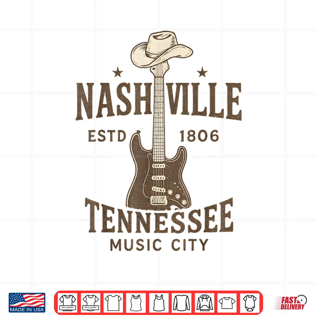 Nashville Music City Guitar Wing Country Music Tennessee Shirt Nashville Music City Guitar Wing Country Music Tennessee Shirt