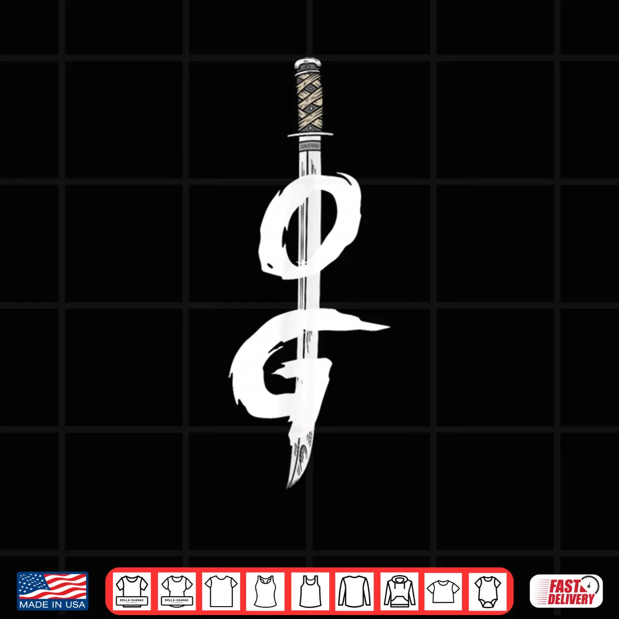 OG Sword Graphic Bold Black Brush Style Shirt OG Sword Graphic Bold Black Brush Style Shirt