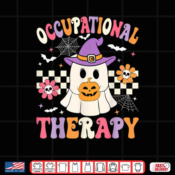Design Occupational Therapy Halloween OT Retro Ghost OT Halloween Shirt 1
