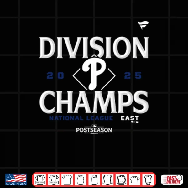 Philadelphia Phillies Fanatics 2025 NL East Division Champions Shirt 3 Design Philadelphia Phillies Fanatics 2025 NL East Division Champions Shirt 1