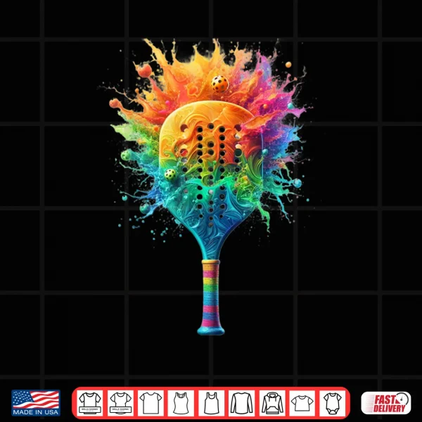 Pickleball Splash Colors Paddle Shirt 3 Design Pickleball Splash Colors Paddle Shirt