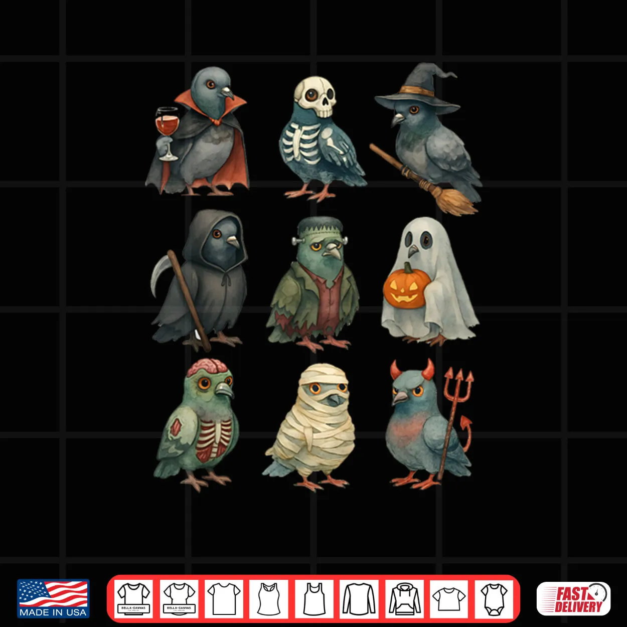 Pigeon Bird Spooky Witch Boo Zombie Halloween Shirt Pigeon Bird Spooky Witch Boo Zombie Halloween Shirt