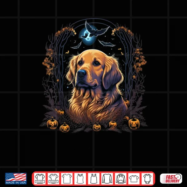 Design Pumpkin Goldie costume on Golden Retriever Halloween Shirt