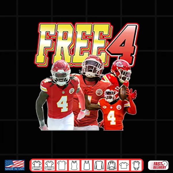Design Rashee Rice Free 4 Kansas City Chiefs Football Shirt