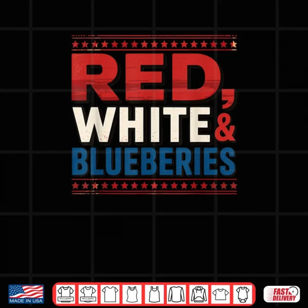 Design Red White Blueberries Patriotic Americana Graphic USA Shirt