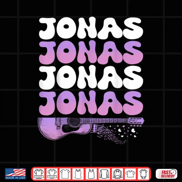 Retro Jonas First Name I Love Jonas 80's Groovy Shirt 3 Design Retro Jonas First Name I Love Jonas 80s Groovy Shirt