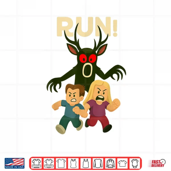 Design Run Deer in The Forest Kids 99 Nights Halloween Scary Gamer Shirt