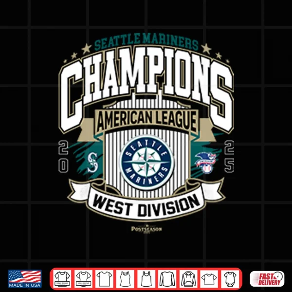 Design Seattle Mariners American League West Division Champions 2025 Shirt