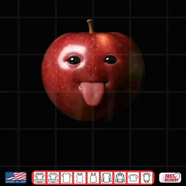 Design Silly AI Apple gen z Meme BrainRot Humor Tongue Out Shirt
