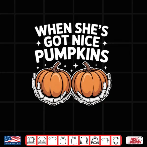 Design Skeleton Hands Holding Pumpkins Couple Halloween Shirt