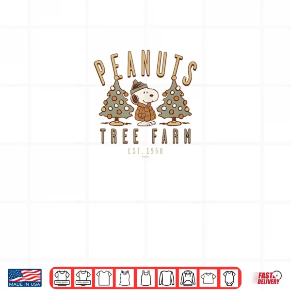 Design Snoopy Peanuts Tree Farm Christmas Retro Style Shirt