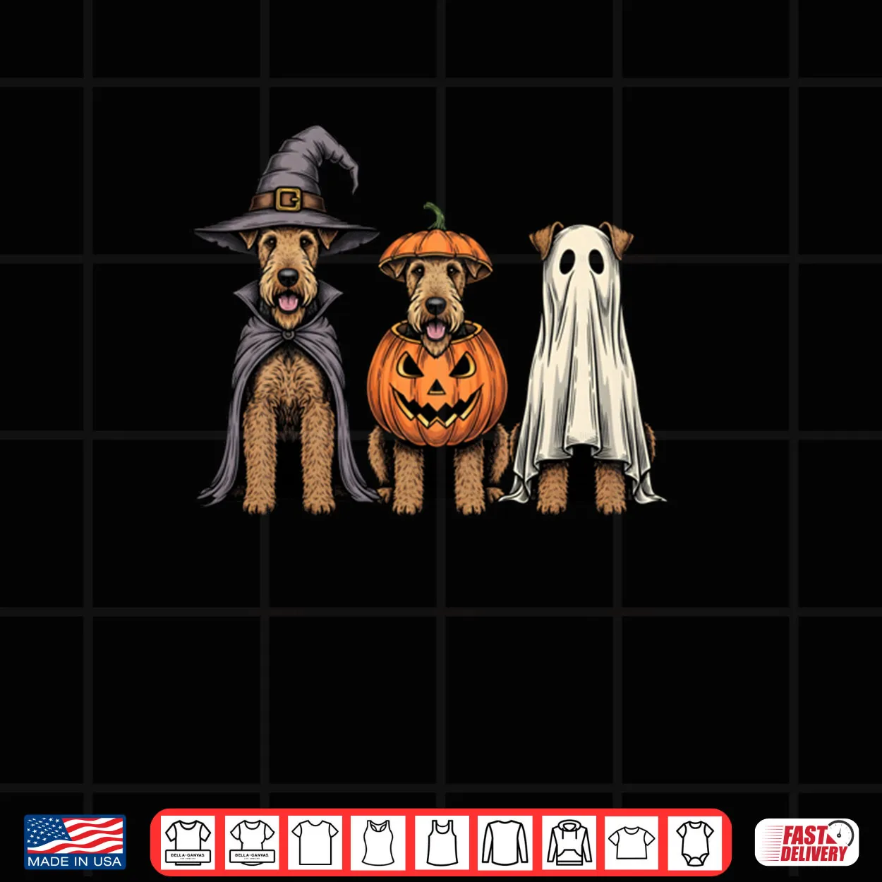 Spooky Ghost Airedale Terrier Pumpkin Halloween Dog Lover Shirt Spooky Ghost Airedale Terrier Pumpkin Halloween Dog Lover Shirt