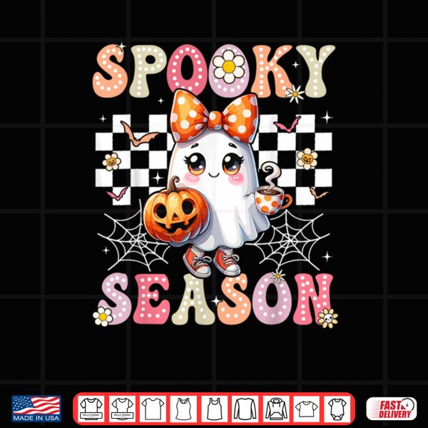 Design Spooky Season Retro Happy Halloween Ghost Shirt