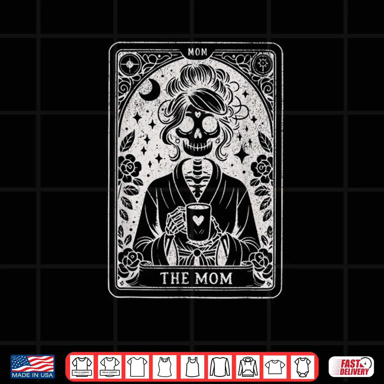 The Mom Tarot Card Skeleton Mama Coffee Happy Mother’s Day Shirt The Mom Tarot Card Skeleton Mama Coffee Happy Mother’s Day Shirt