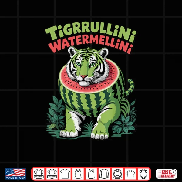Design Tigrrullini Watermellini Italian Brainrot Meme Shirt