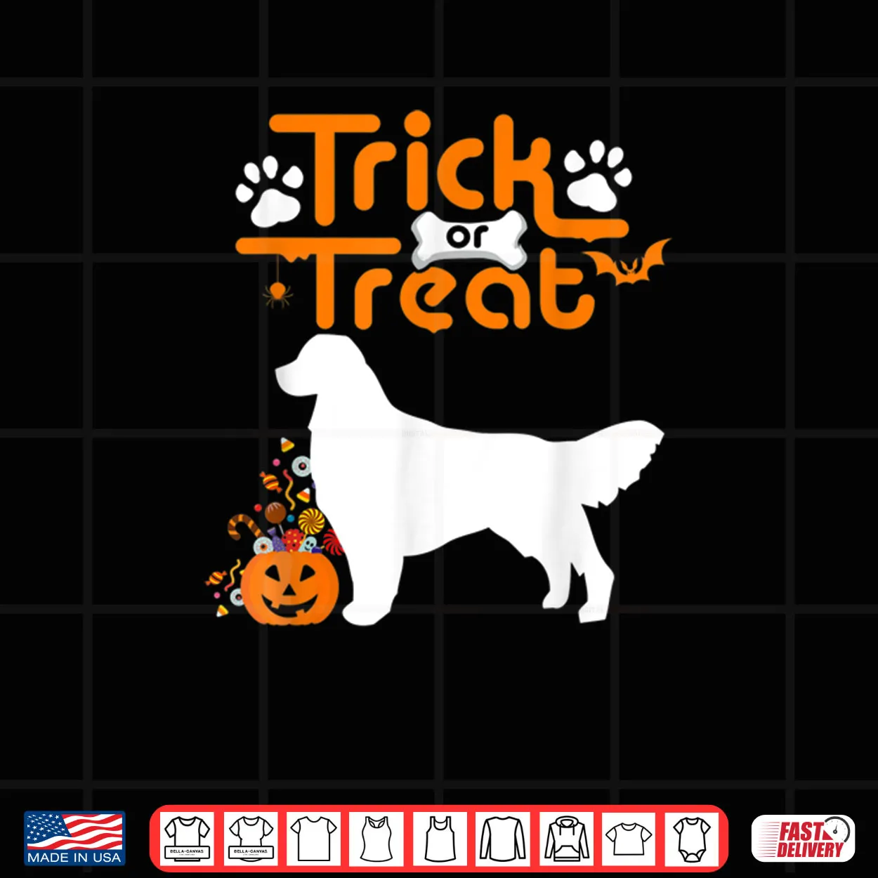 Trick Or Treat Golden Retriever Dog Halloween Costume Shirt Trick Or Treat Golden Retriever Dog Halloween Costume Shirt