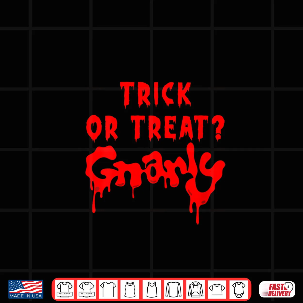 Trick or Treat Gnarly Dripping Blood Halloween Shirt Trick or Treat Gnarly Dripping Blood Halloween Shirt