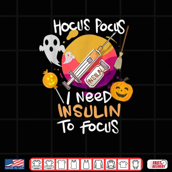 Design Type 1 Diabetes Hocus Pocus I Need Insulin to Focus Boys Shirt