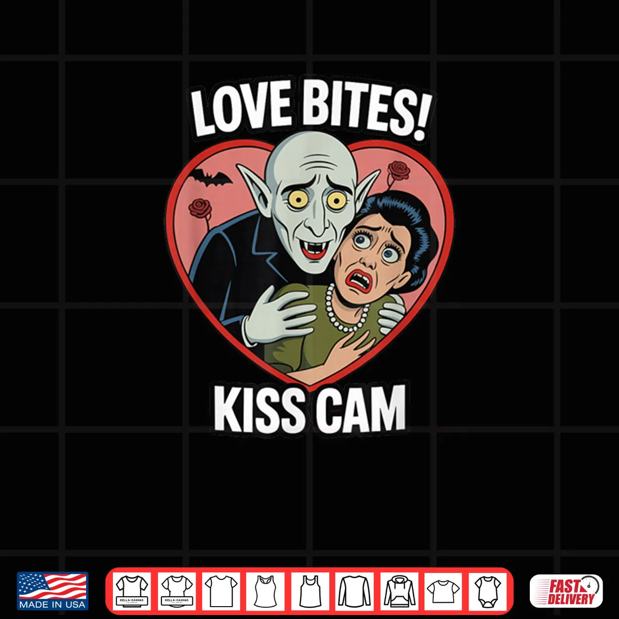 Vampire Love Bites Kiss Cam Parody Funny Halloween Shirt Vampire Love Bites Kiss Cam Parody Funny Halloween Shirt