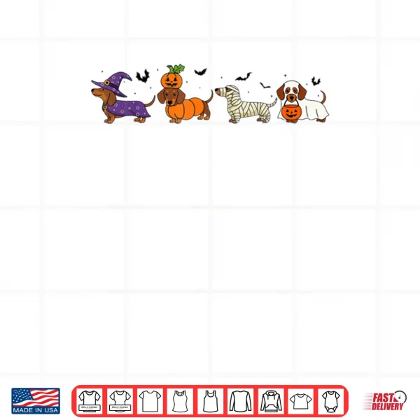 Weiner Dog Witch Happy Halloweenie Cute Halloween Dachshund Shirt 3 Design Weiner Dog Witch Happy Halloweenie Cute Halloween Dachshund Shirt