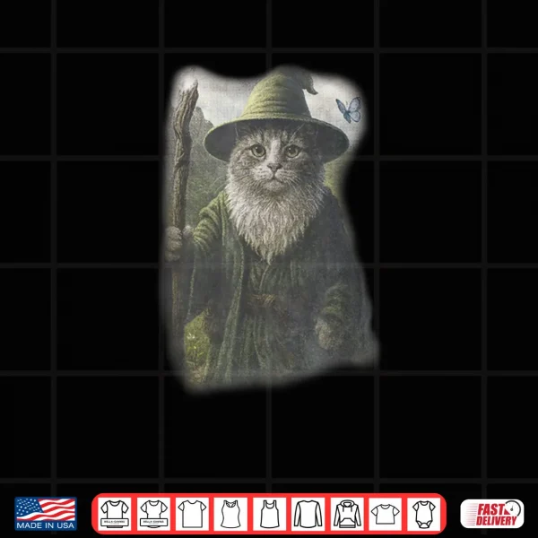 Design Weird Kitten Wizard Ghost Cat Meme Catdalf Halloween Shirt