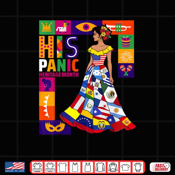 Women Dress Hispanic Heritage Month All Latin Countries Flag Shirt 3 Design Women Dress Hispanic Heritage Month All Latin Countries Flag Shirt