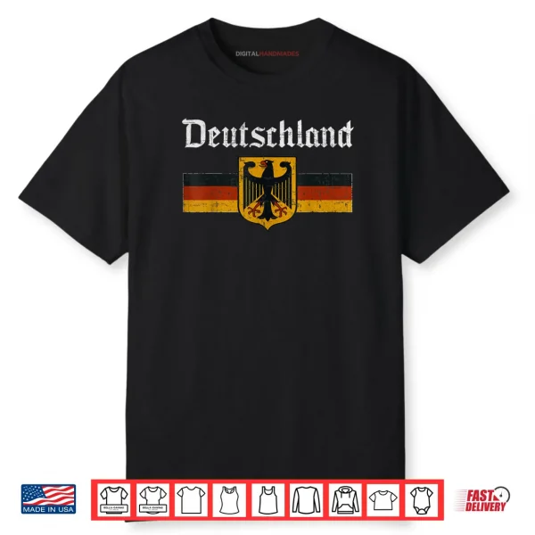 Deutschland Flag Eagle Vintage German Heritage Pride Shirt