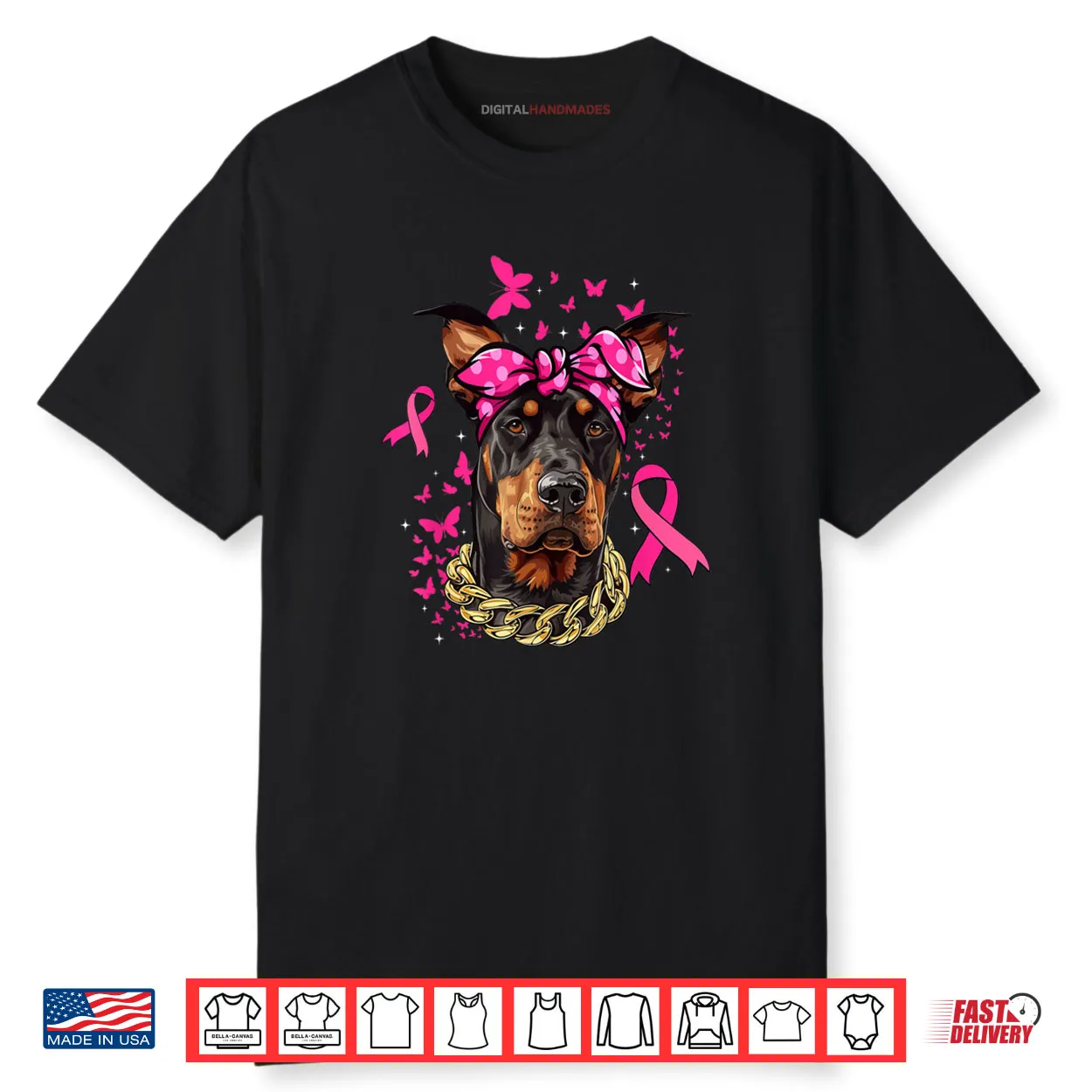 Doberman Pinscher Pink Ribbon Breast Cancer Survivor Shirt Doberman Pinscher Pink Ribbon Breast Cancer Survivor Shirt