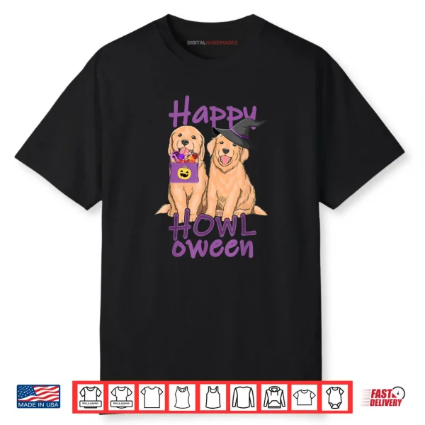 Fall Golden Retriever Lovers Halloween Happy Howl O Ween Shirt