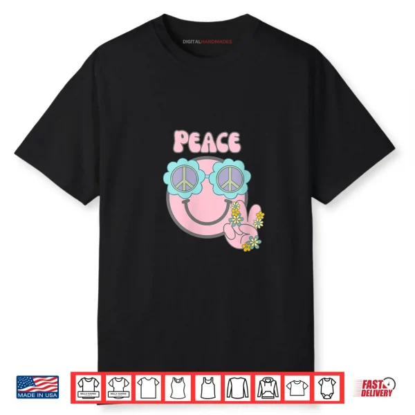 Youth Peace Out Smile Pink Face Shirt