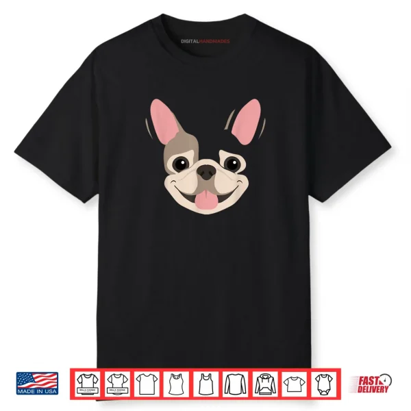 French Bulldog Dog Face Costume Easy Halloween Cute Frenchie Shirt