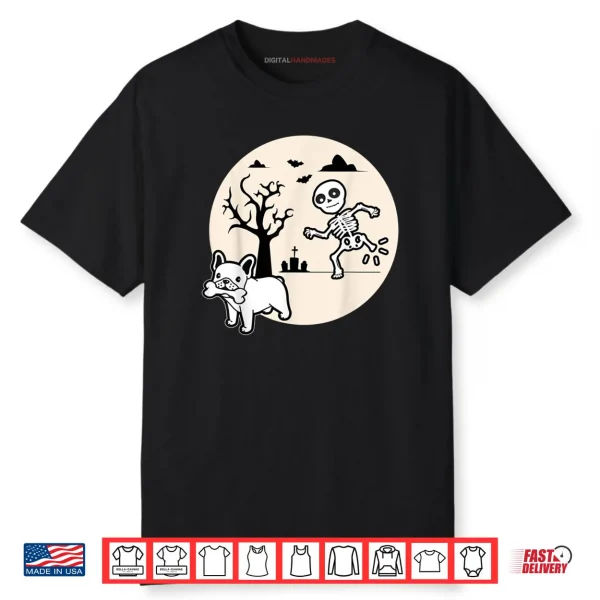 French Bulldog Dog Skeleton Bone Halloween Costume Dog Owne Shirt