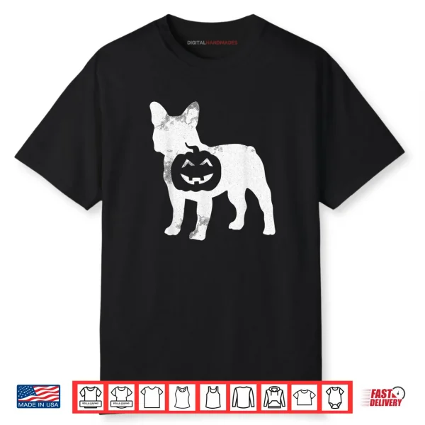 French Bulldog Pumpkin Lazy Halloween Costume Cute Dog Puppy Shirt