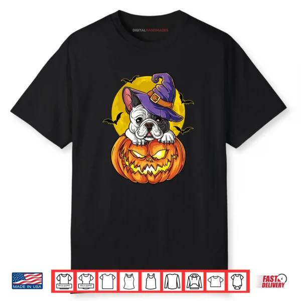 French Bulldog Witch Pumpkin Halloween Shirt