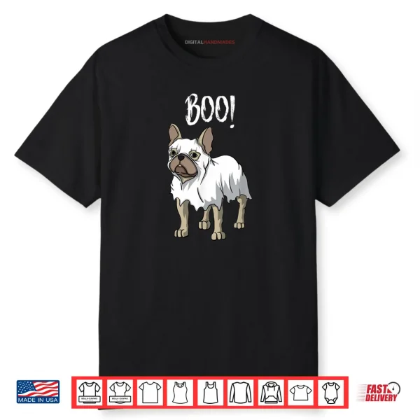 Frenchie Ghost Costume Funny French Bulldog Halloween Shirt