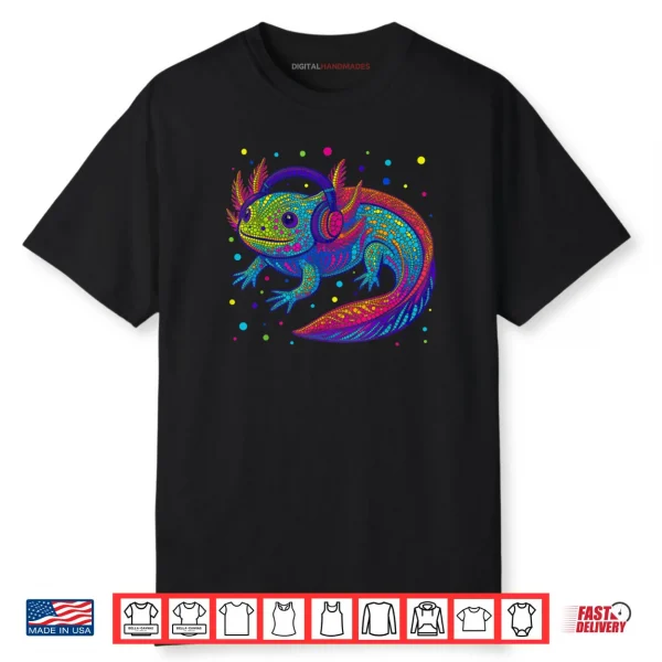 Funny Axolotl Video Gamer Polka Dot Art Student Dot Shirt
