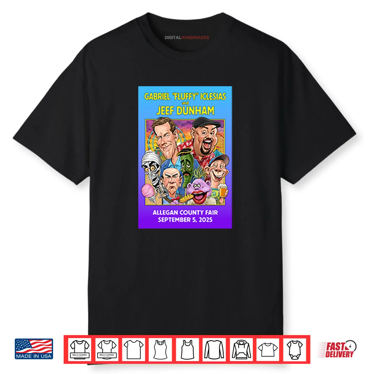 Gabriel Fluffy Iglesias And Jeff Dunham Allegan County Fair Sep 5 2025 Shirt Gabriel Fluffy Iglesias And Jeff Dunham Allegan County Fair Sep 5 2025 Shirt
