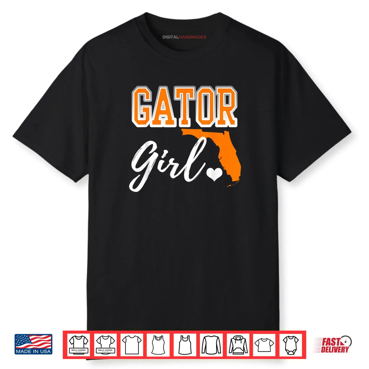 Gator Girl Florida Heart Map Shape Souvenir Shirt Gator Girl Florida Heart Map Shape Souvenir Shirt