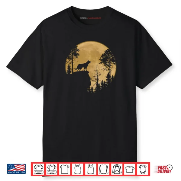 German Shepherd Dog Under The Moonlight Halloween Dog Lovers Shirt