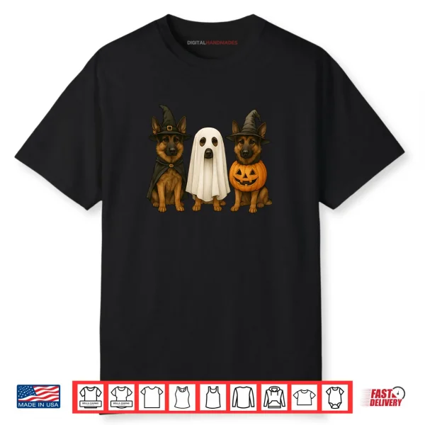 German Shepherd Halloween Dog Witch Ghost Pumpkin Shirt